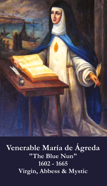 Venerable Maria de Agreda Prayer Card